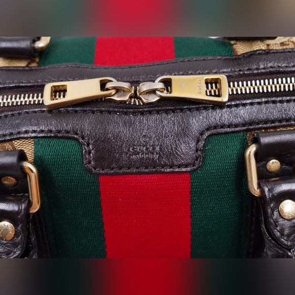 AZ15❤️ GUCCI Monogram Vintage Web mini Boston - Picture 3 of 15